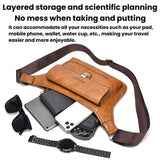 WEIXIER D826 Large-Capacity Men Crossbody Bag PU Leather Vintage Waterproof Shoulder Bag