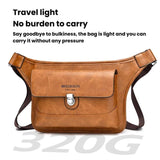 WEIXIER D826 Large-Capacity Men Crossbody Bag PU Leather Vintage Waterproof Shoulder Bag