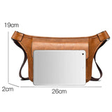WEIXIER D826 Large-Capacity Men Crossbody Bag PU Leather Vintage Waterproof Shoulder Bag