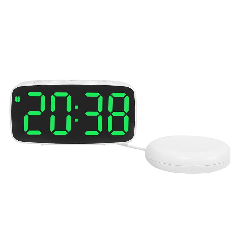 LED Electronic Alarm Clock Bedside Vibrator Clock, Black Shell Green Light, Black Shell Blue Light, Black Shell White Light, White Shell Green Light, White Shell Blue Light, White Shell White Light