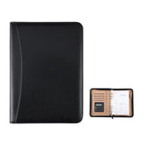 A5 PU Leather Zipper Organizer & Refillable Notebook with 8-Digit Calculator, Multi-Card Slots & Receipt Compartment, Black, Brown, Lake Blue