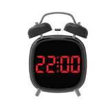 Loud Metal Powerful Ringing Clock LED Multifunction Clock, Black Shell White Light, Black Shell Green Light, Black Shell Blue Light, Black Shell Red Light, White Shell White Light, White Shell Green Light, White Shell Blue Light, White Shell Red Light