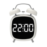 Loud Metal Powerful Ringing Clock LED Multifunction Clock, Black Shell White Light, Black Shell Green Light, Black Shell Blue Light, Black Shell Red Light, White Shell White Light, White Shell Green Light, White Shell Blue Light, White Shell Red Light
