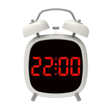 Loud Metal Powerful Ringing Clock LED Multifunction Clock, Black Shell White Light, Black Shell Green Light, Black Shell Blue Light, Black Shell Red Light, White Shell White Light, White Shell Green Light, White Shell Blue Light, White Shell Red Light