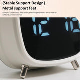 Loud Metal Powerful Ringing Clock LED Multifunction Clock, Black Shell White Light, Black Shell Green Light, Black Shell Blue Light, Black Shell Red Light, White Shell White Light, White Shell Green Light, White Shell Blue Light, White Shell Red Light