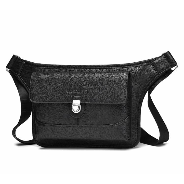 WEIXIER D827 Men PU Leather Crossbody Bag Waterproof Lychee-Grain Shoulder Bag