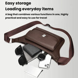 WEIXIER D827 Men PU Leather Crossbody Bag Waterproof Lychee-Grain Shoulder Bag