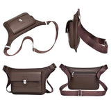 WEIXIER D827 Men PU Leather Crossbody Bag Waterproof Lychee-Grain Shoulder Bag