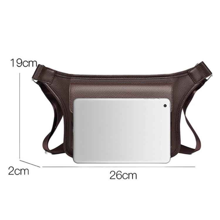 WEIXIER D827 Men PU Leather Crossbody Bag Waterproof Lychee-Grain Shoulder Bag