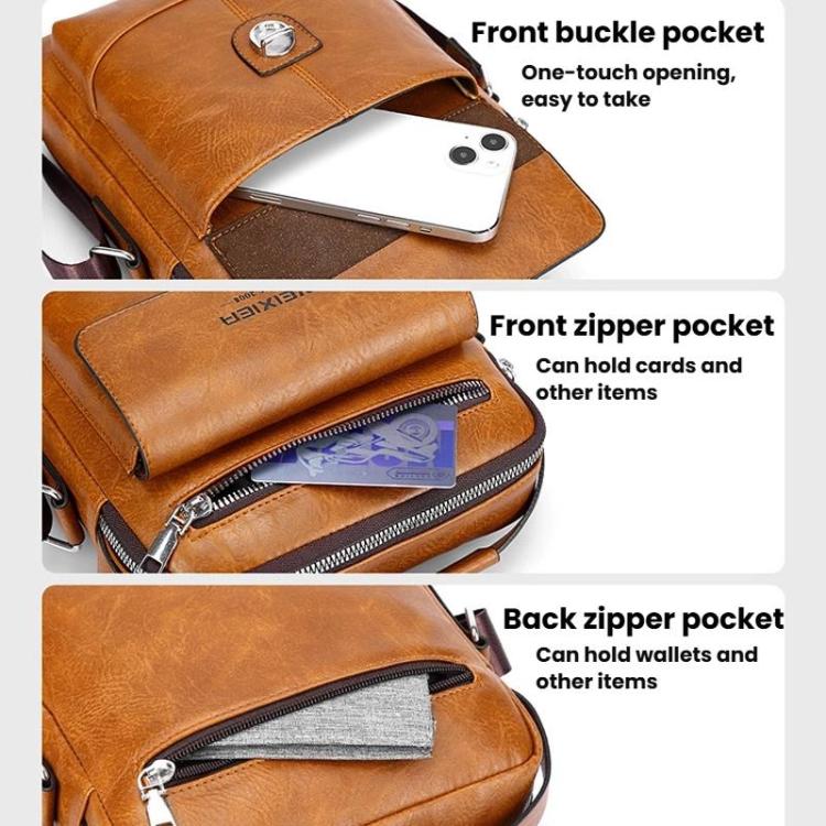 WEIXIER D835 Men Business Commuting Crossbody Bag Versatile Large-Capacity Waterproof Shoulder Bag