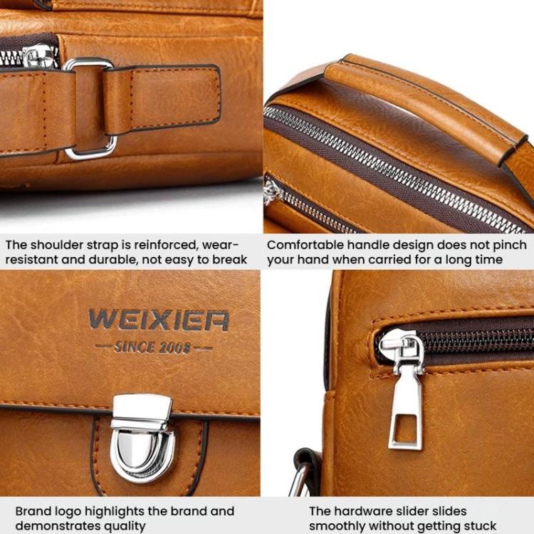 WEIXIER D835 Men Business Commuting Crossbody Bag Versatile Large-Capacity Waterproof Shoulder Bag