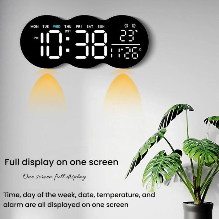 Living Room Digital Wall Clock LED Electronic Clock With Light Multi-Function Remote Control Alarm Clock
