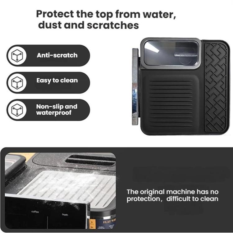 For Ninja Luxe Cafe ES601 Coffee Machine Top Silicone Mat Protection Pad, Top Mat Gray, Top Mat Black