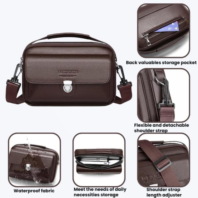 WEIXIER D825 Men Commuting Portable Crossbody Bag Horizontal Waterproof Fanny Pack