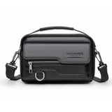 WEIXIER D823 Men PU Waterproof Flip-Top Crossbody Bag Commuting Shoulder Bag
