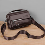 WEIXIER D823 Men PU Waterproof Flip-Top Crossbody Bag Commuting Shoulder Bag
