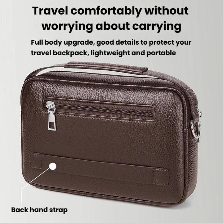 WEIXIER D823 Men PU Waterproof Flip-Top Crossbody Bag Commuting Shoulder Bag