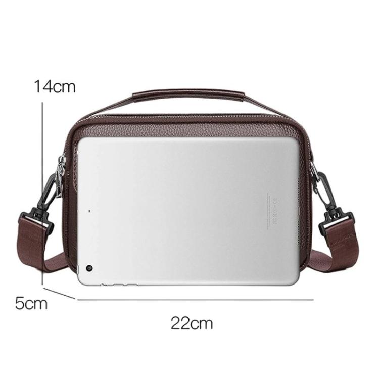 WEIXIER D823 Men PU Waterproof Flip-Top Crossbody Bag Commuting Shoulder Bag