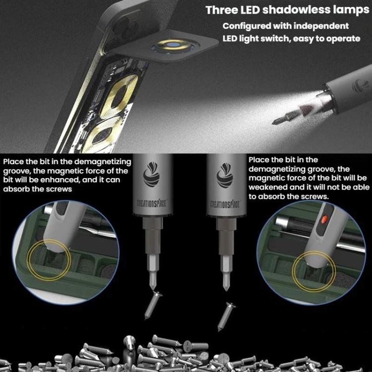 29pcs High-Torque Electric Screwdriver Set For Mobile Phone Repair, CREATIONSPACE CS0801A