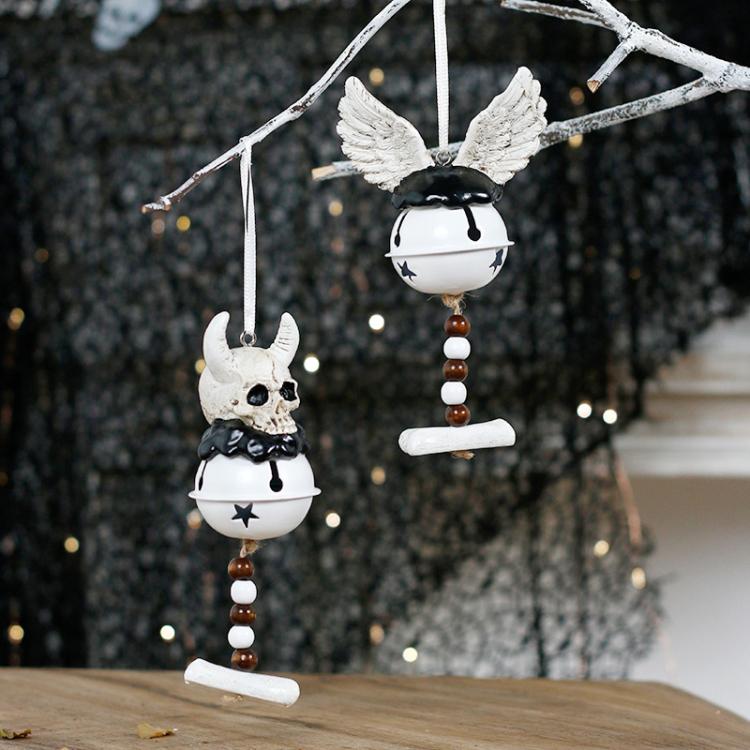 Halloween Decorations Horror Devil Wind Chime Home Party Hanging Decoration, Bullhead, Wings
