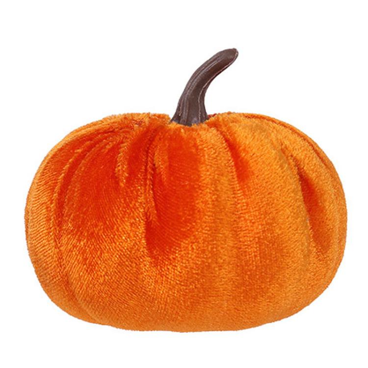 Halloween Flannel Simulation Pumpkin Ornament Holiday Decorations, 6cm, 8cm, 10cm