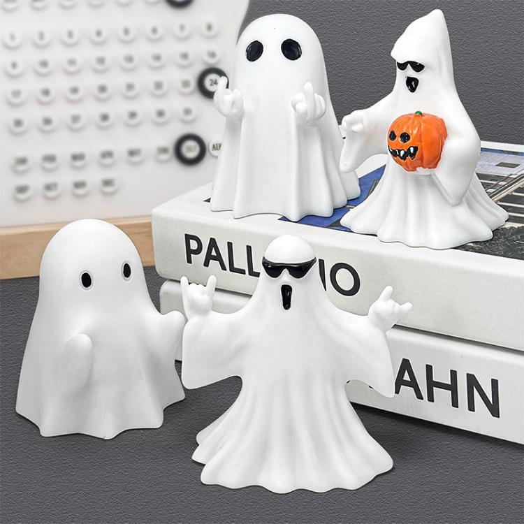 Ghost Desktop Ornament Halloween Decoration Prop, Little Ghost, Ghost Sunglasses, Pumpkin Ghost, Finger