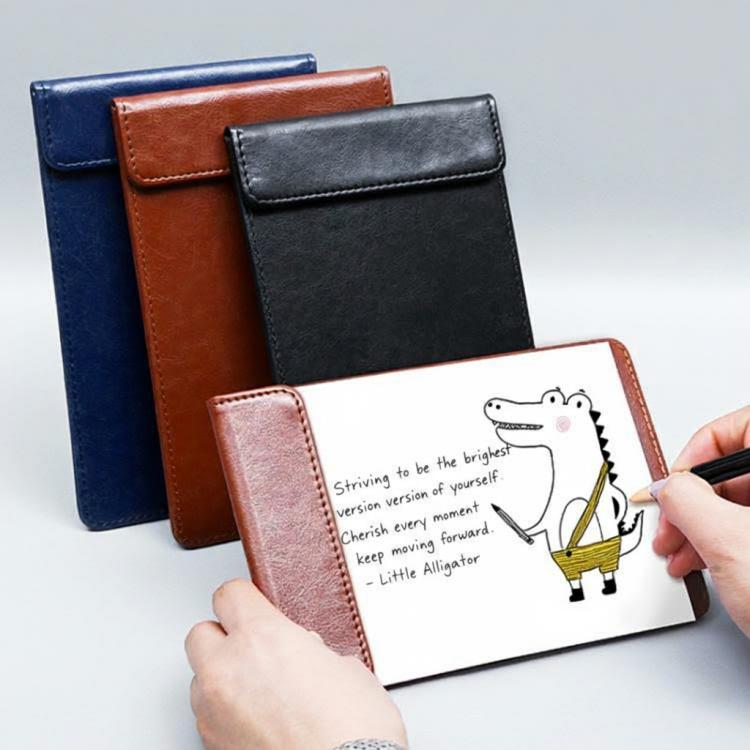 Magnetic PU Leather Clipboard with Pen Holder Portable Notepad Board Folder, A7 Brown, A7 Black, A7 Blue, A6 Brown, A6 Black, A6 Blue, B6 Brown, B6 Blue