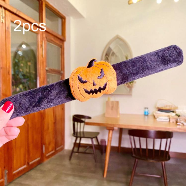 2pcs Halloween Slap Bracelets Halloween Children Gift Decorations, Pumpkin, Hat, Ghost, Little Spider