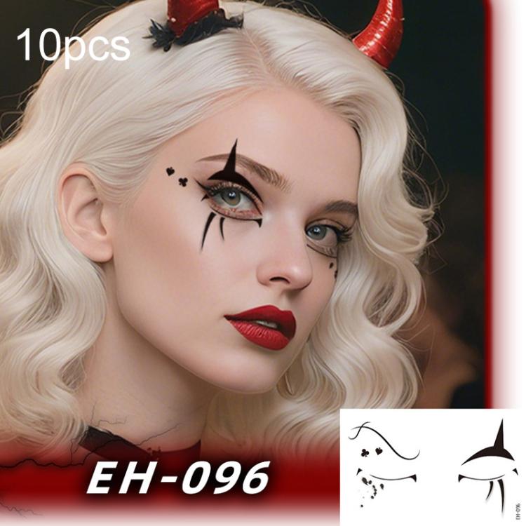 10pcs Halloween Temporary Tattoo Stickers Waterproof Facial Scar Makeup Stickers, EH-093, EH-095, EH-096, EH-101, EH-103, EH-104, EH-105, EH-106, EH-107, EH-110, EH-112, EH-126, EH-127, EH-128, EH-131, EH-132