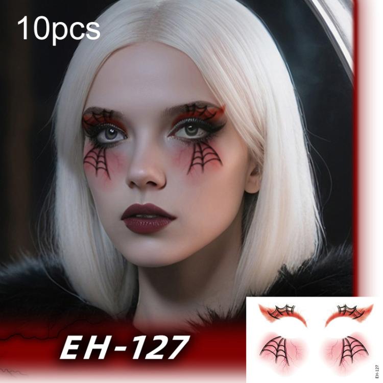 10pcs Halloween Temporary Tattoo Stickers Waterproof Facial Scar Makeup Stickers, EH-093, EH-095, EH-096, EH-101, EH-103, EH-104, EH-105, EH-106, EH-107, EH-110, EH-112, EH-126, EH-127, EH-128, EH-131, EH-132