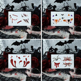 10pcs Halloween Temporary Tattoo Stickers Waterproof Facial Scar Makeup Stickers, EH-093, EH-095, EH-096, EH-101, EH-103, EH-104, EH-105, EH-106, EH-107, EH-110, EH-112, EH-126, EH-127, EH-128, EH-131, EH-132