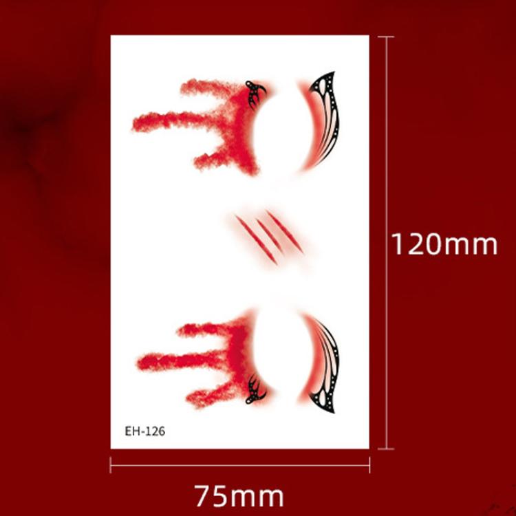 10pcs Halloween Temporary Tattoo Stickers Waterproof Facial Scar Makeup Stickers, EH-093, EH-095, EH-096, EH-101, EH-103, EH-104, EH-105, EH-106, EH-107, EH-110, EH-112, EH-126, EH-127, EH-128, EH-131, EH-132