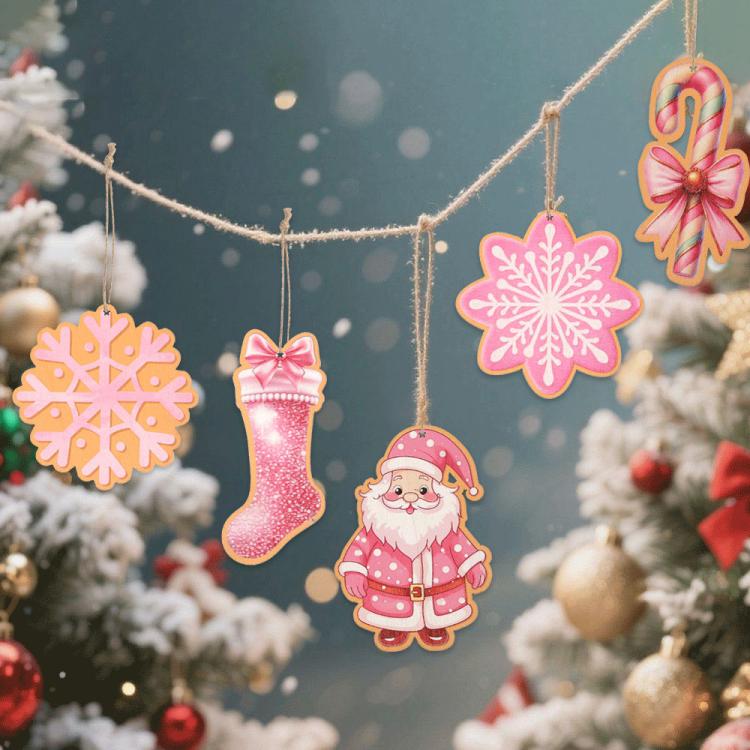 10pcs /Pack Wooden Christmas Decoration Hanging Christmas Tree Arrangement Small Wooden Piece Hanging Decoration, 10pcs /Pack Wooden