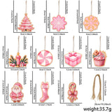 10pcs /Pack Wooden Christmas Decoration Hanging Christmas Tree Arrangement Small Wooden Piece Hanging Decoration, 10pcs /Pack Wooden