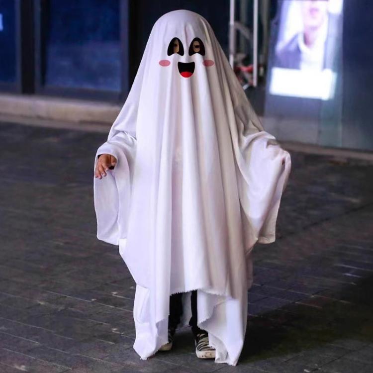 Halloween Horror Cosplay White Ghost Masquerade Cape, S, M, L