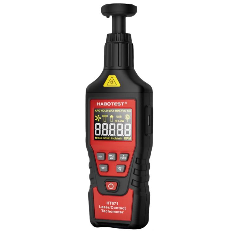 HABOTEST Photoelectric Digital Display Handheld Tachometer
