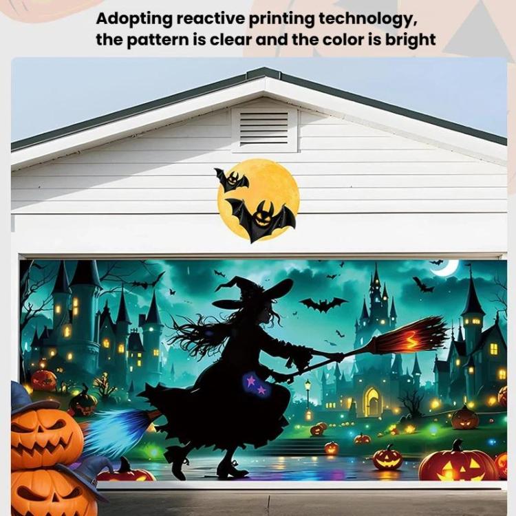 Halloween Garage Backdrop Decorative Garage Atmosphere Wall Fabric, 2, 3, 4, 5, 6, 10