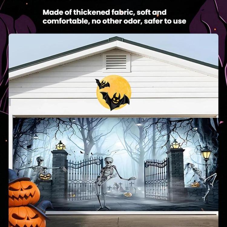 Halloween Garage Backdrop Decorative Garage Atmosphere Wall Fabric, 2, 3, 4, 5, 6, 10