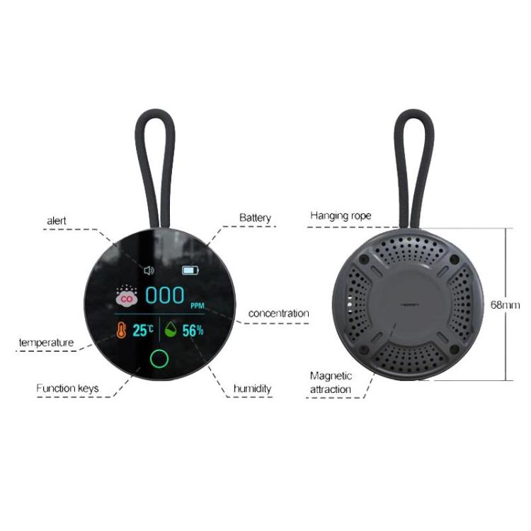 K5S Portable Digital Carbon Monoxide Detector Temperature And Humidity Detector, K5S