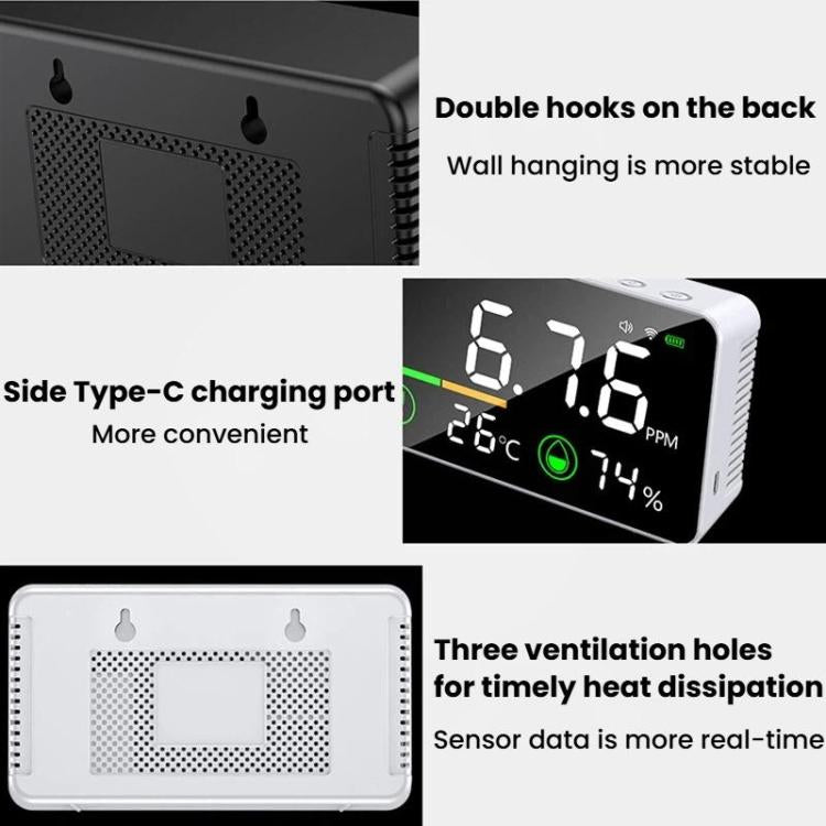TOMO-2 Carbon Dioxide Concentration Monitor Home Air Quality Tester