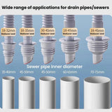 Pipe Universal Silicone Seal Ring Bathroom Kitchen Sewer One Way Check Valve, 35-40mm, 45-50mm, 60-65mm, 70-75mm