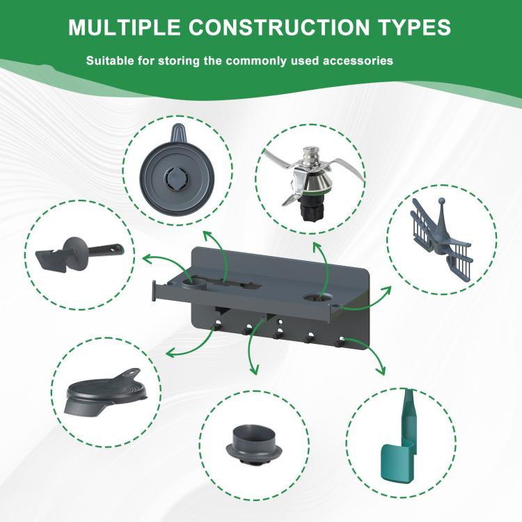 Wall-Mounted Rack for Thermomix TM31/TM5/TM6 Accessory Organizer Space-Saving Storage Shelf with Hooks