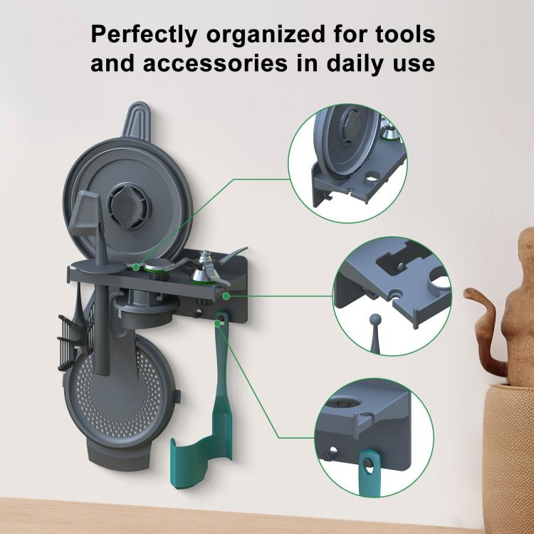 Wall-Mounted Rack for Thermomix TM31/TM5/TM6 Accessory Organizer Space-Saving Storage Shelf with Hooks