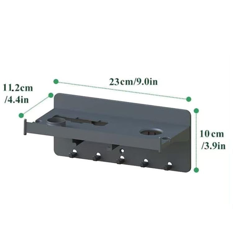 Wall-Mounted Rack for Thermomix TM31/TM5/TM6 Accessory Organizer Space-Saving Storage Shelf with Hooks