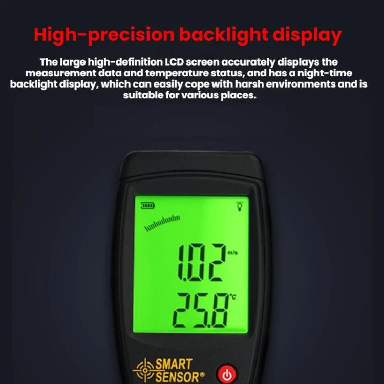 SMART SENSOR Handheld High-precision Wind Speed Meter, AS836