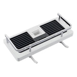 Shower Rod Shelf Elevated Shower Tray Multifunctional Bathroom Storage Rack, Circular Hole White, Square Hole White, Circular Hole Black, Square Hole Black