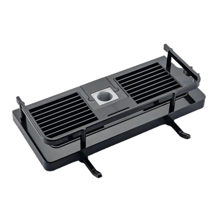 Shower Rod Shelf Elevated Shower Tray Multifunctional Bathroom Storage Rack, Circular Hole White, Square Hole White, Circular Hole Black, Square Hole Black