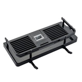 Shower Rod Shelf Elevated Shower Tray Multifunctional Bathroom Storage Rack, Circular Hole White, Square Hole White, Circular Hole Black, Square Hole Black