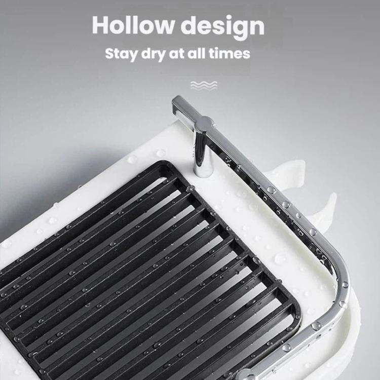 Shower Rod Shelf Elevated Shower Tray Multifunctional Bathroom Storage Rack, Circular Hole White, Square Hole White, Circular Hole Black, Square Hole Black