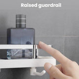 Shower Rod Shelf Elevated Shower Tray Multifunctional Bathroom Storage Rack, Circular Hole White, Square Hole White, Circular Hole Black, Square Hole Black